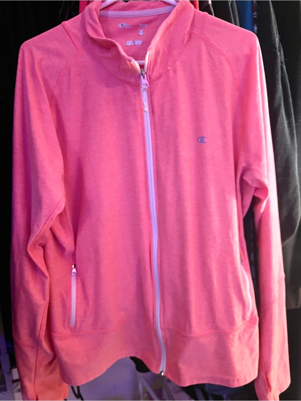 Champion Women's Coral Pink Full-Zip sweater